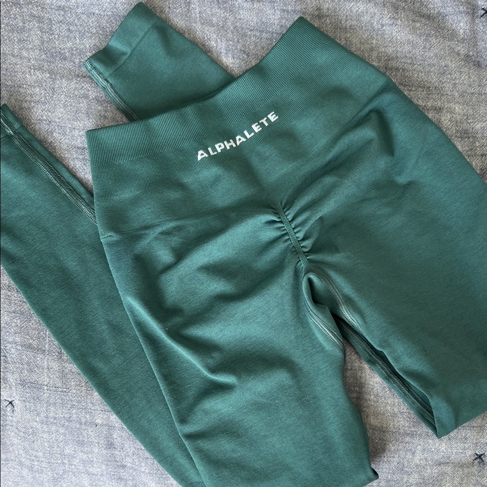 Alphalete Teal High-Waisted Amplify Leggings